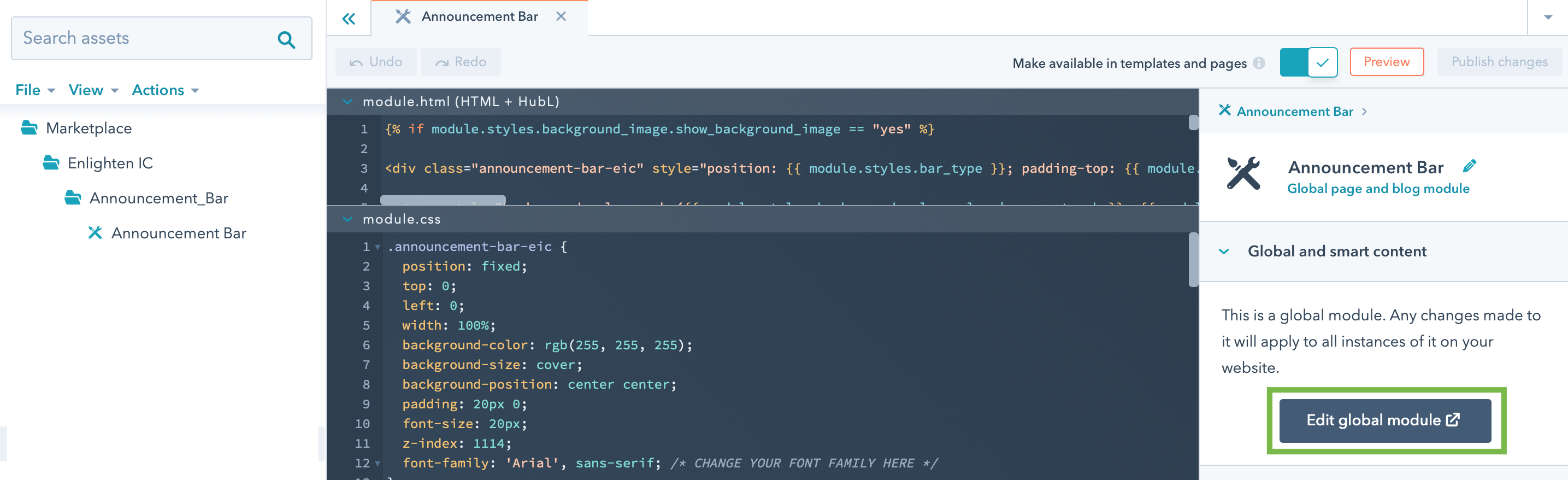 global-announcement-bar-module